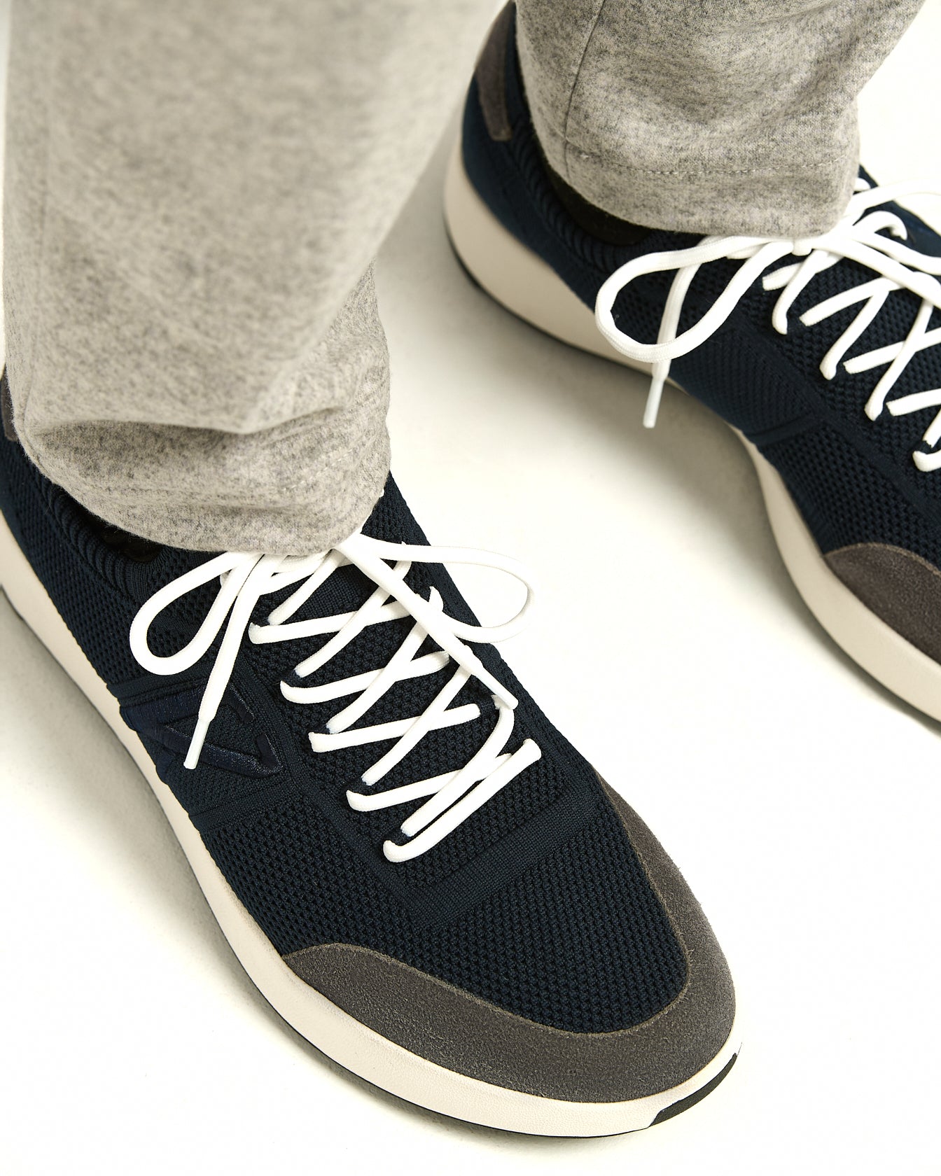 SNEAKERS IN COTONE E VITELLO