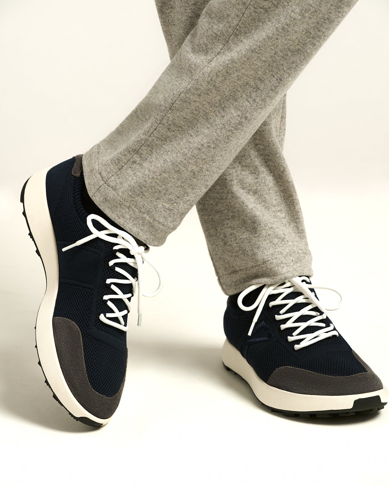 SNEAKERS IN COTONE E VITELLO