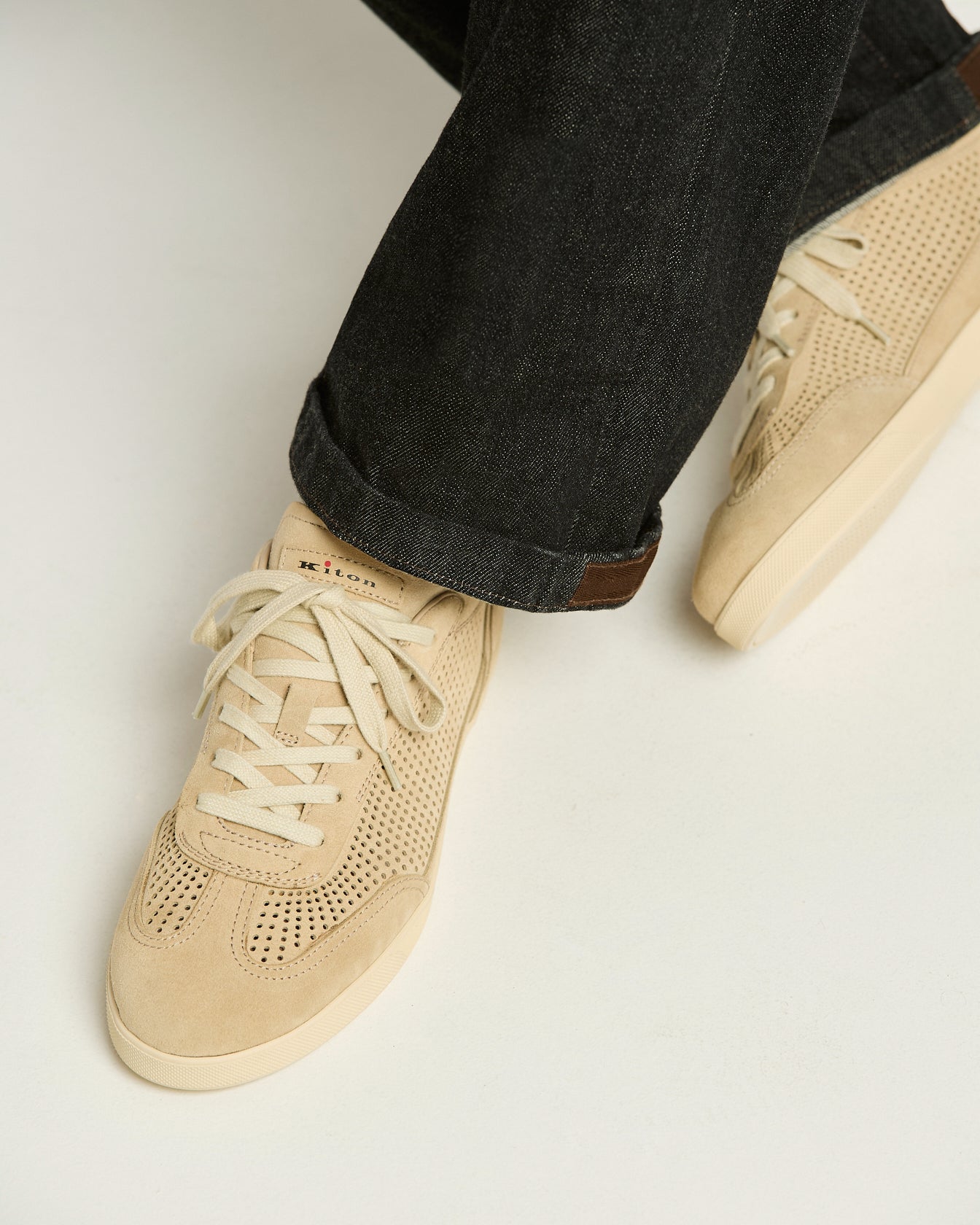 OPENWORK SUEDE CALFSKIN SNEAKERS