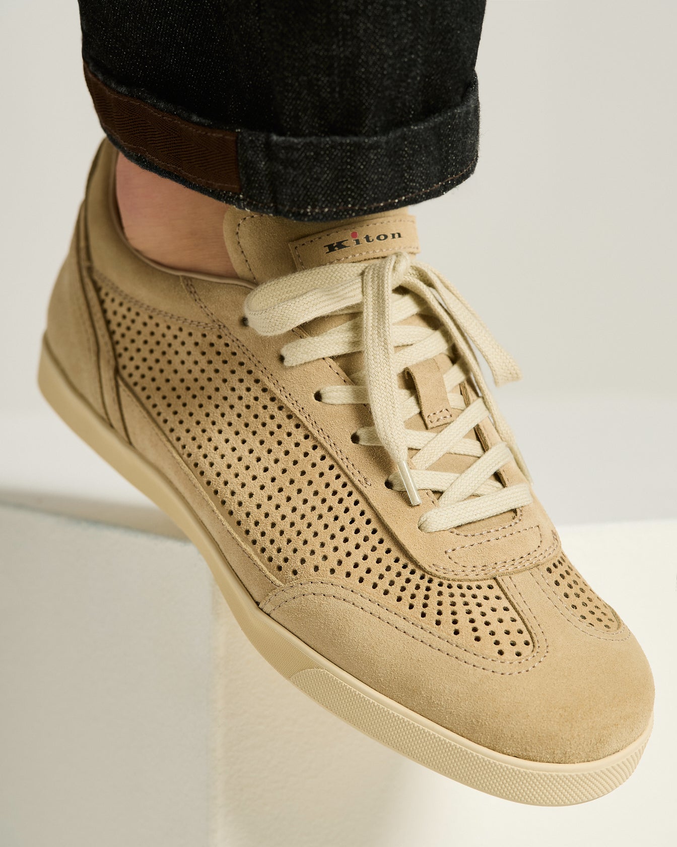 OPENWORK SUEDE CALFSKIN SNEAKERS