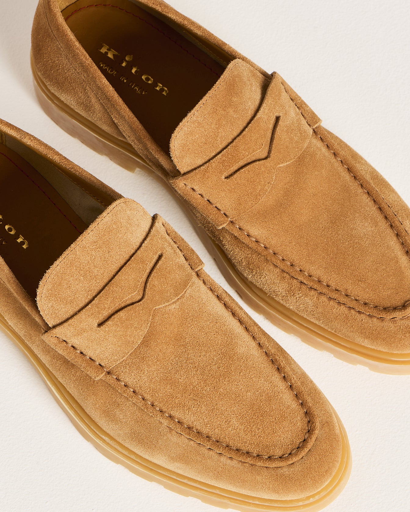 SUEDE CALFSKIN LOAFER WITH RUBBER SOLE