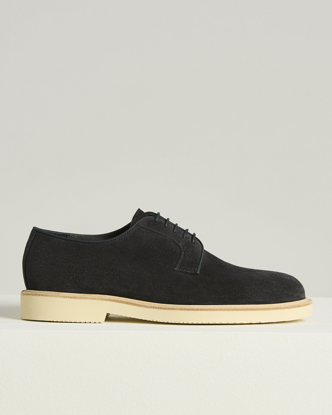 SUEDE CALFSKIN DERBY SHOE WITH RUBBER SOLE
