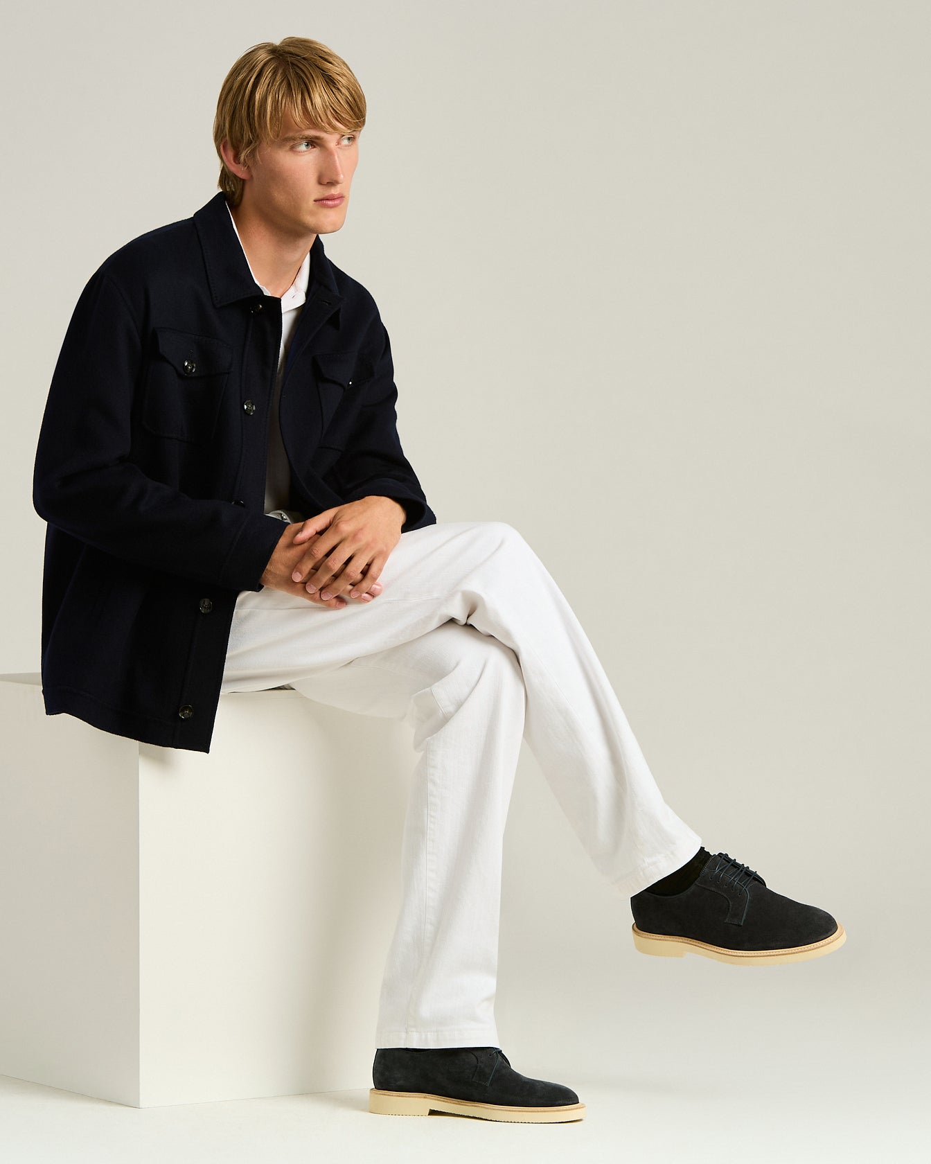 SUEDE CALFSKIN DERBY SHOE WITH RUBBER SOLE