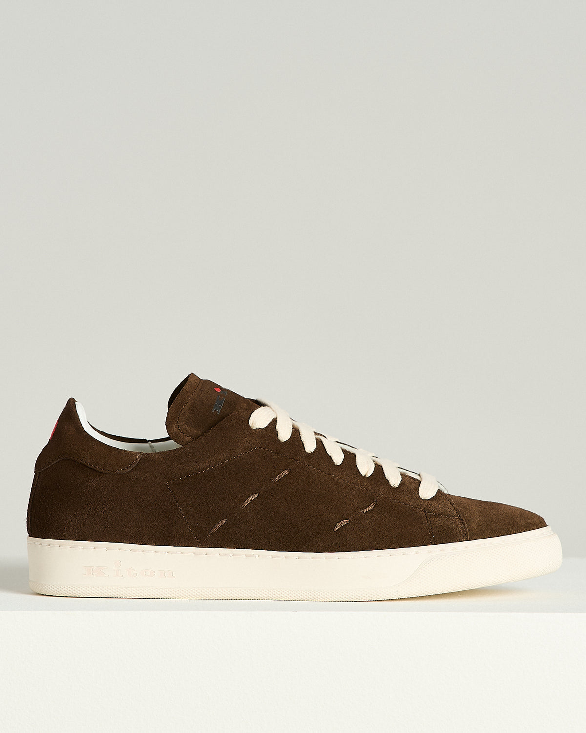DARK BROWN SUEDE SNEAKERS WITH CONTRAST STITCHING 1