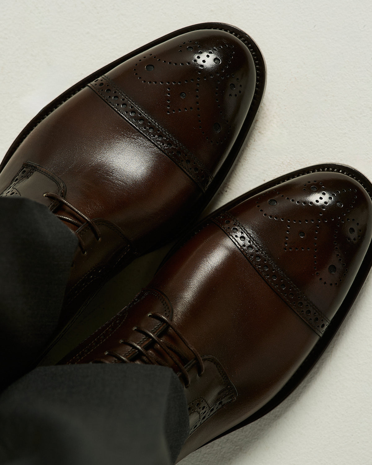 DARK BROWN CALFSKIN ROMA SHOES 3