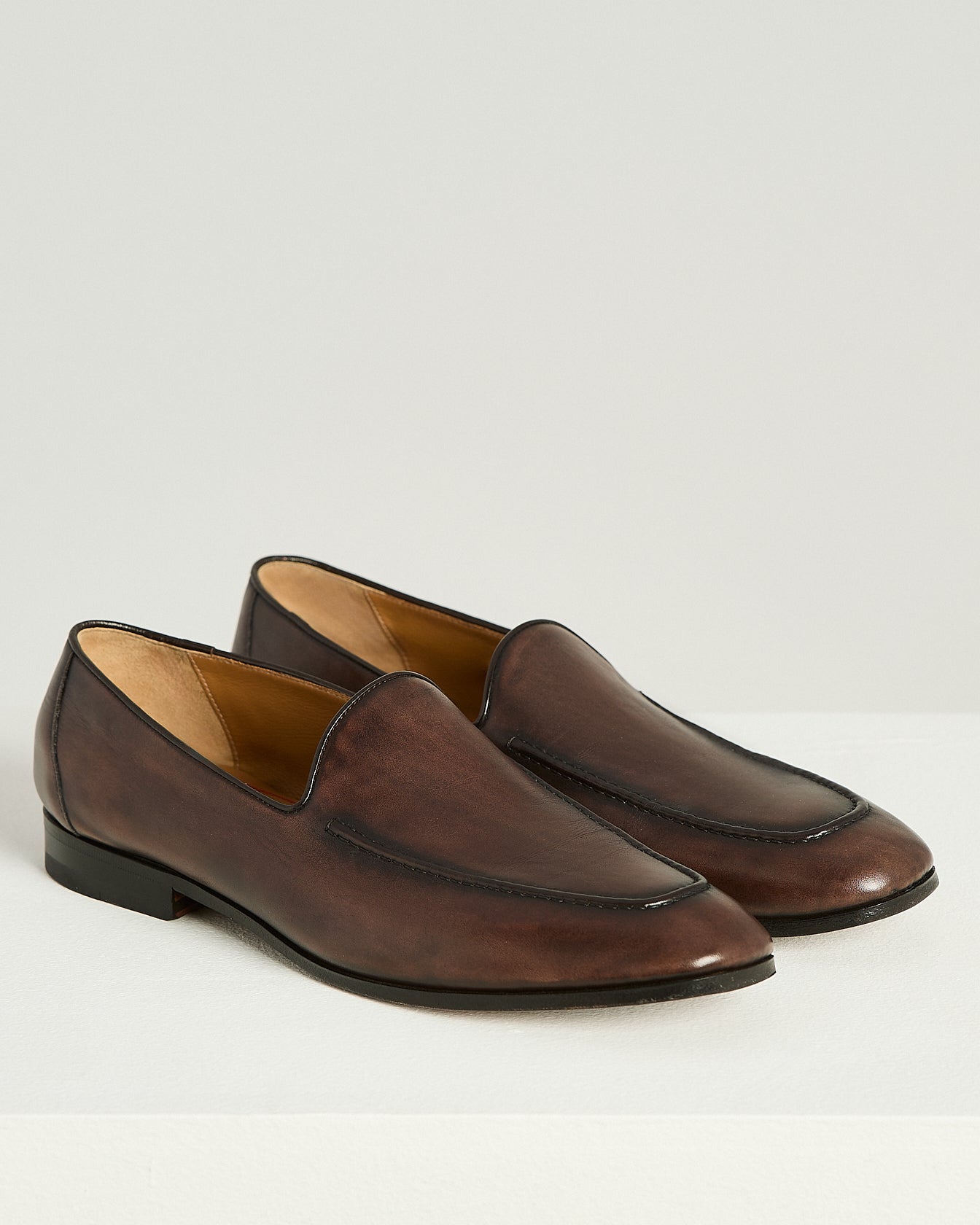 MOCASSINO SLIPPER IN PELLE SFUMATA