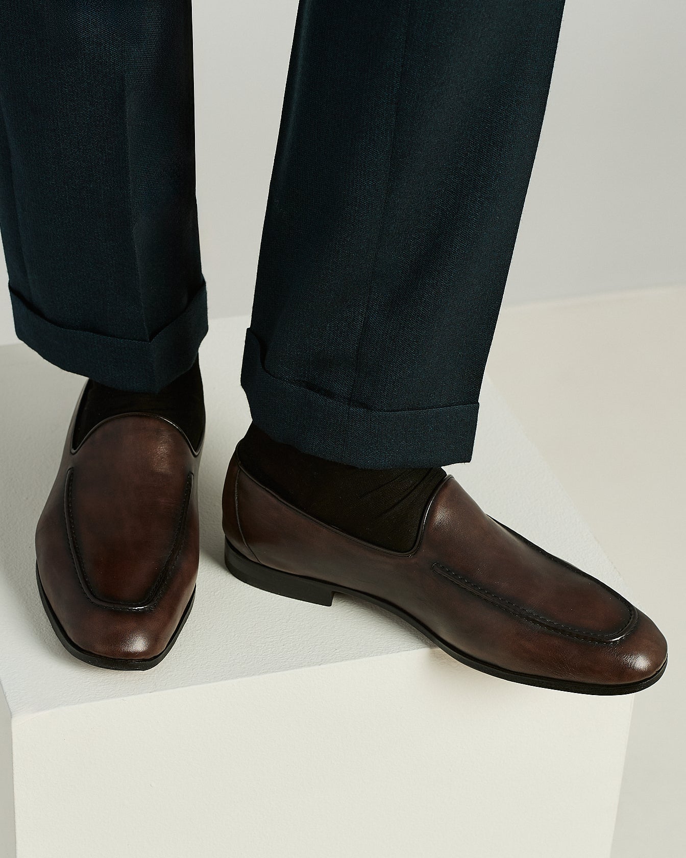 MOCASSINO SLIPPER IN PELLE SFUMATA
