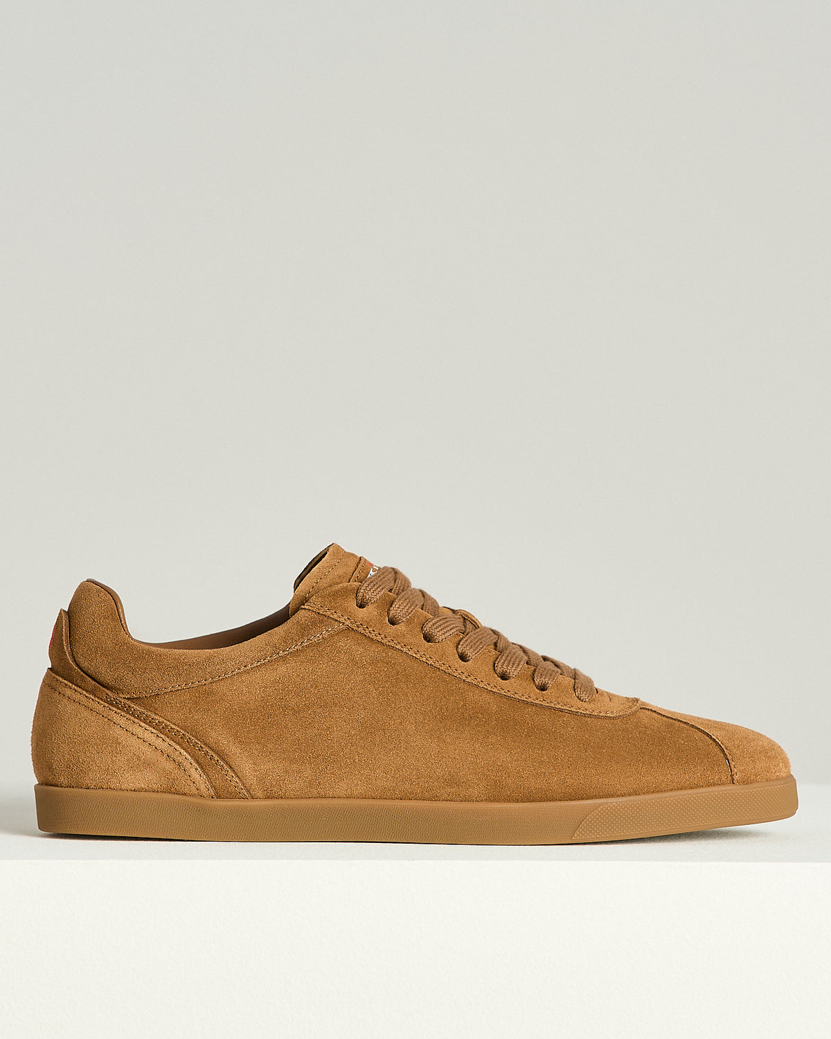 COGNAC SUEDE SNEAKERS WITH TONE-ON-TONE SOLE 1