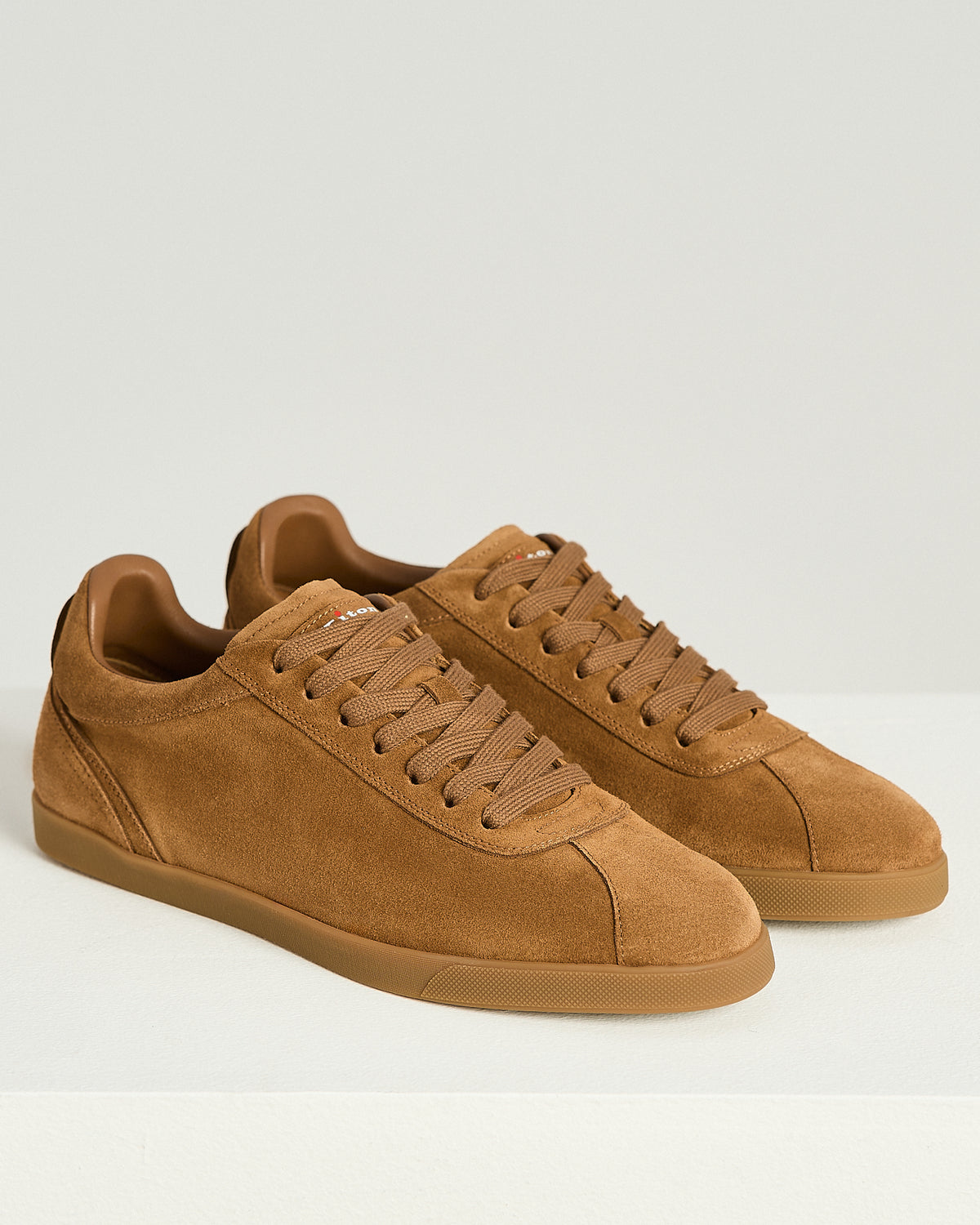 COGNAC SUEDE SNEAKERS WITH TONE-ON-TONE SOLE 2