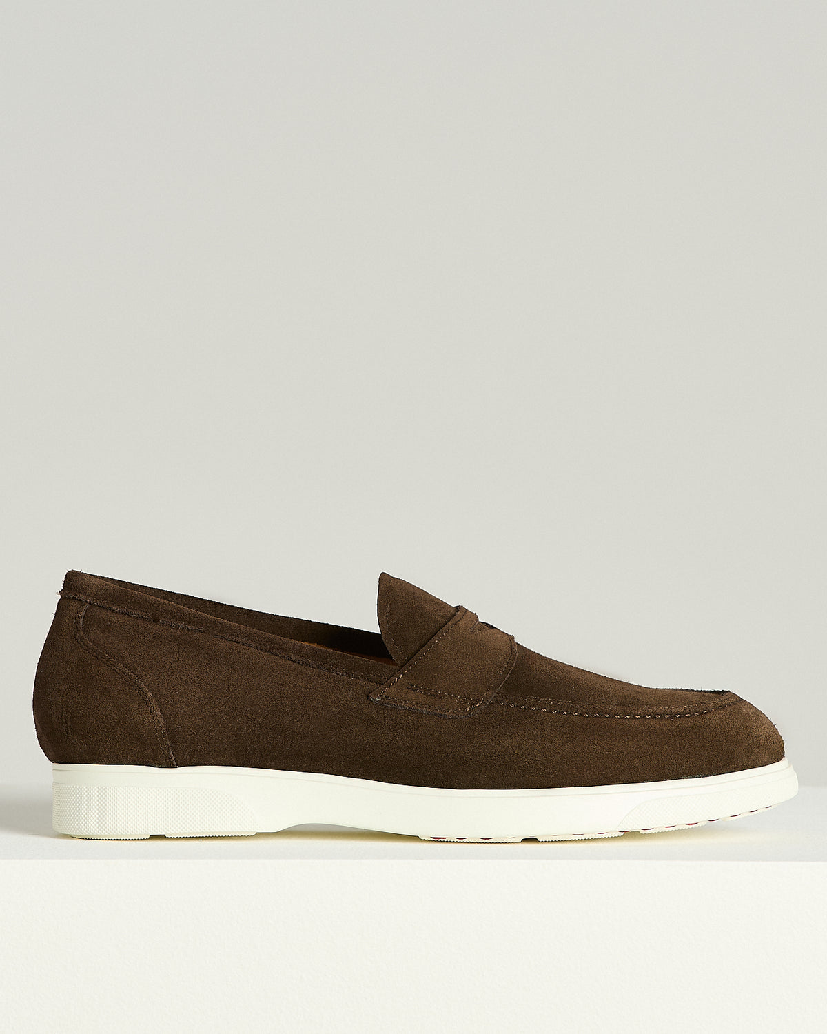 DARK BROWN SUEDE LOAFERS WITH LIGHTWEIGHT RUBBER SOLE 1