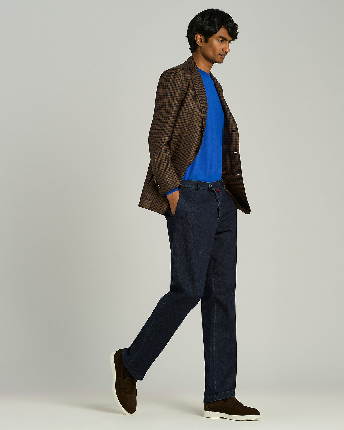 DARK BROWN SUEDE LOAFERS WITH LIGHTWEIGHT RUBBER SOLE 5