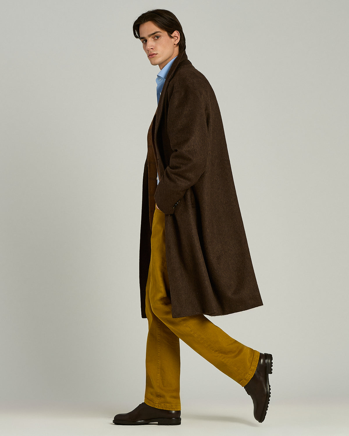 DARK BROWN LEATHER DERBY SHOES WITH LUG SOLE 5