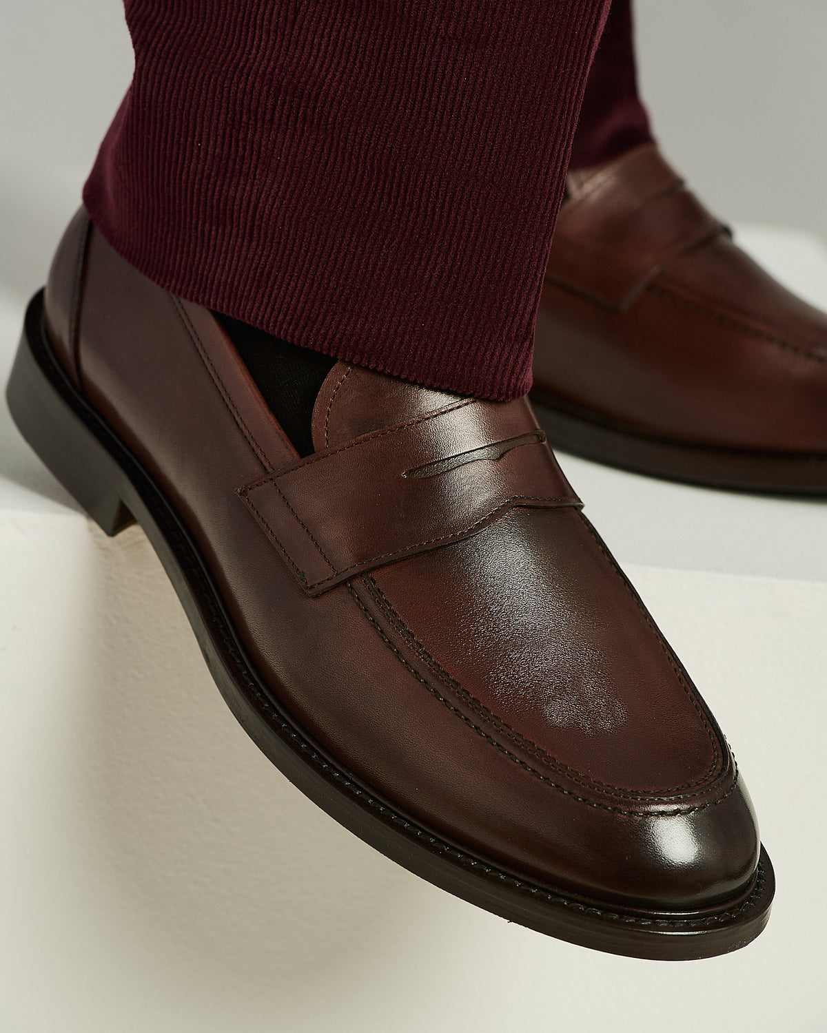 COFFEE CALFSKIN LOAFER 4