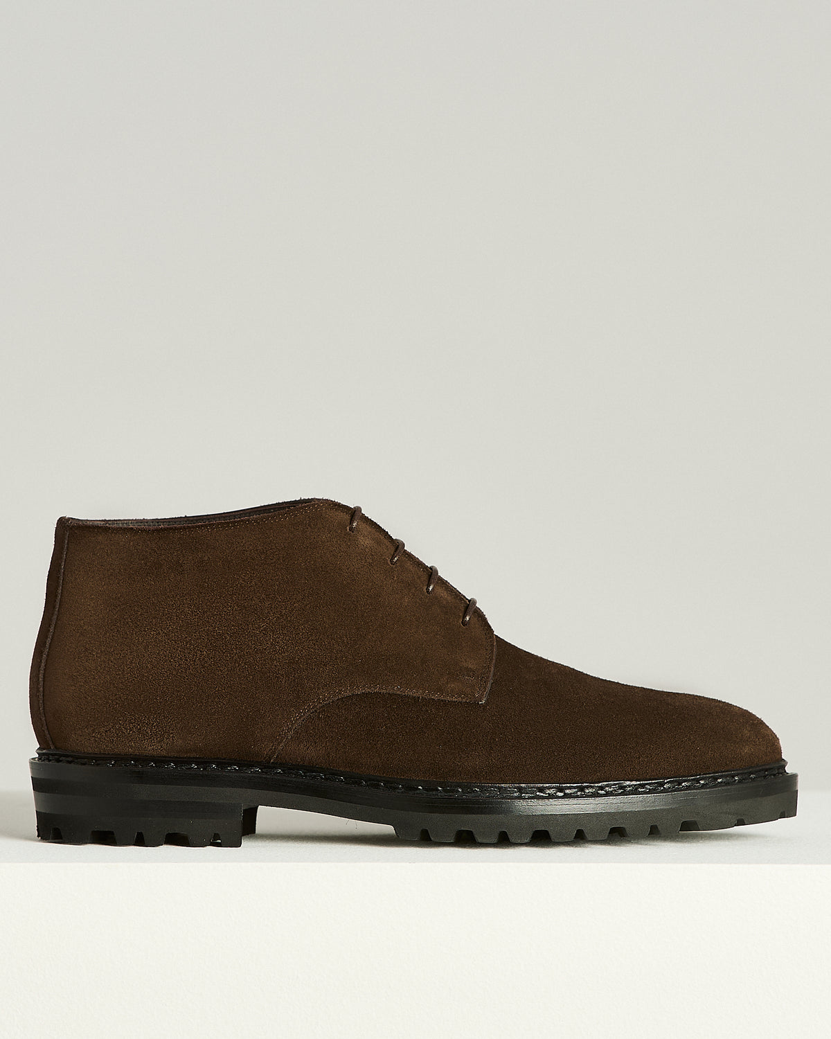 DARK BROWN CALFSKIN ANKLE SHOES 1