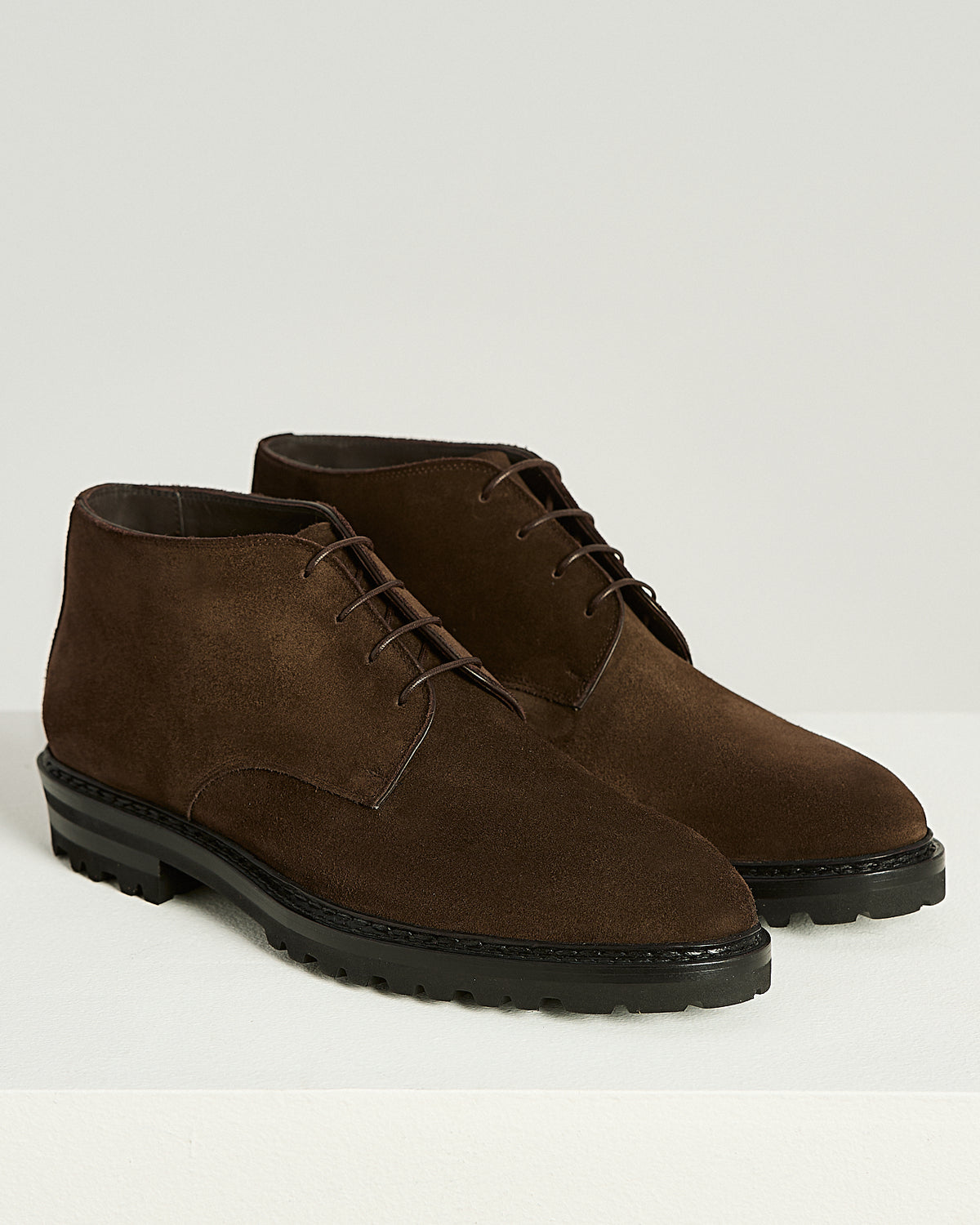 DARK BROWN CALFSKIN ANKLE SHOES 2