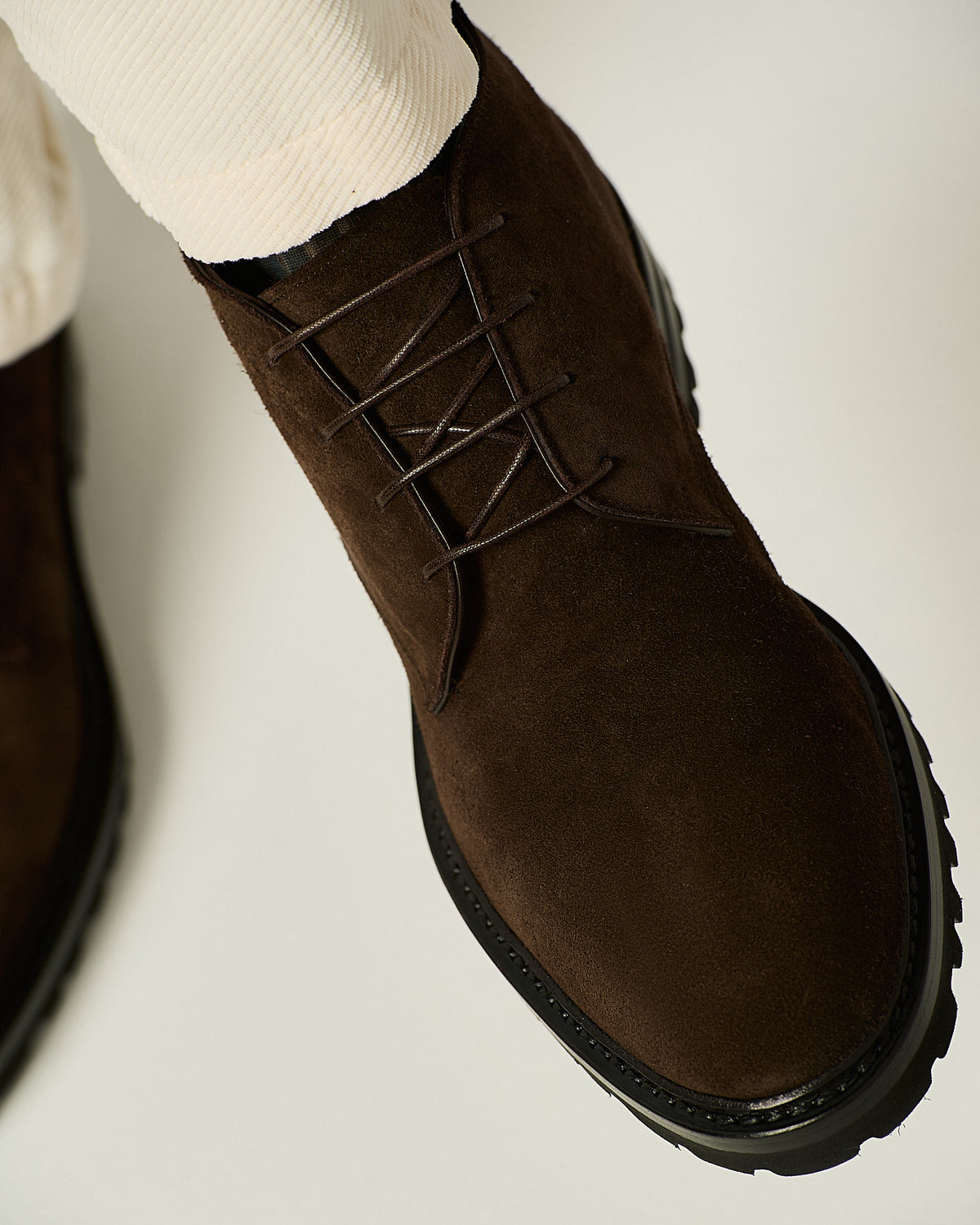 DARK BROWN CALFSKIN ANKLE SHOES 3