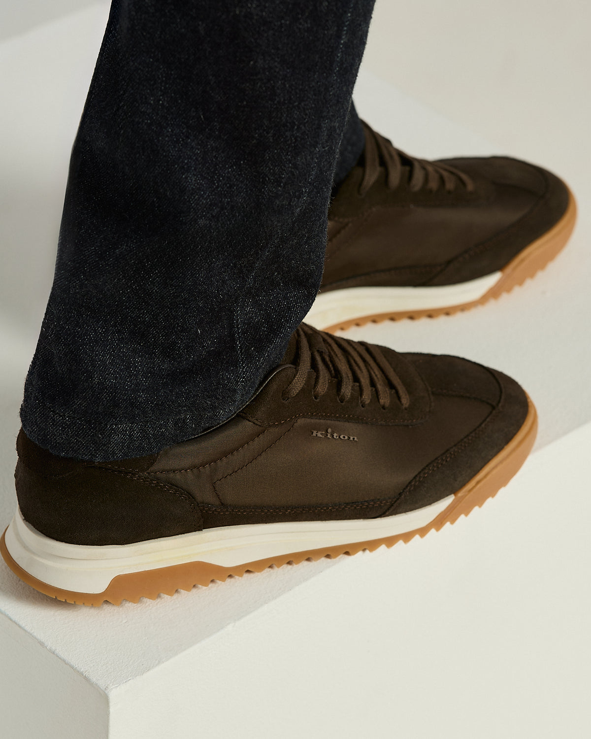 DARK BROWN CALFSKIN SNEAKERS 4