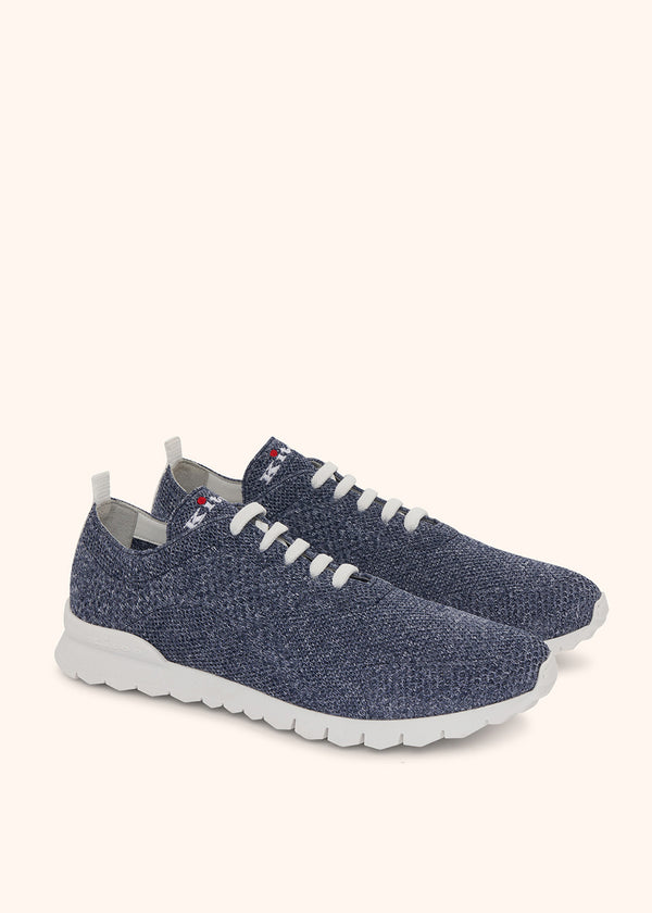 Kiton blue sneakers shoes for man, in cotton 2