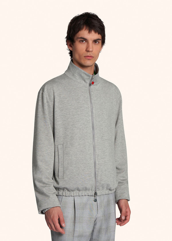 Kiton grey blouson for man, in polyester 2