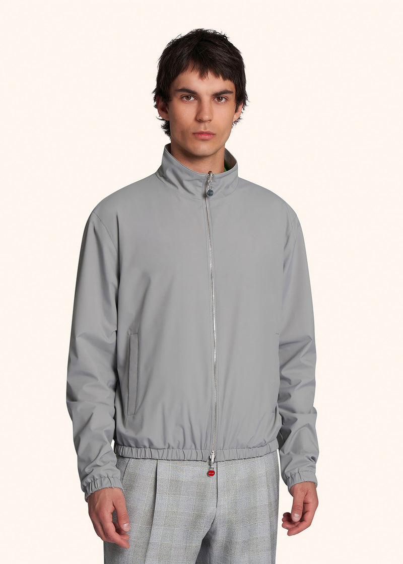 Kiton grey blouson for man, in polyester 3