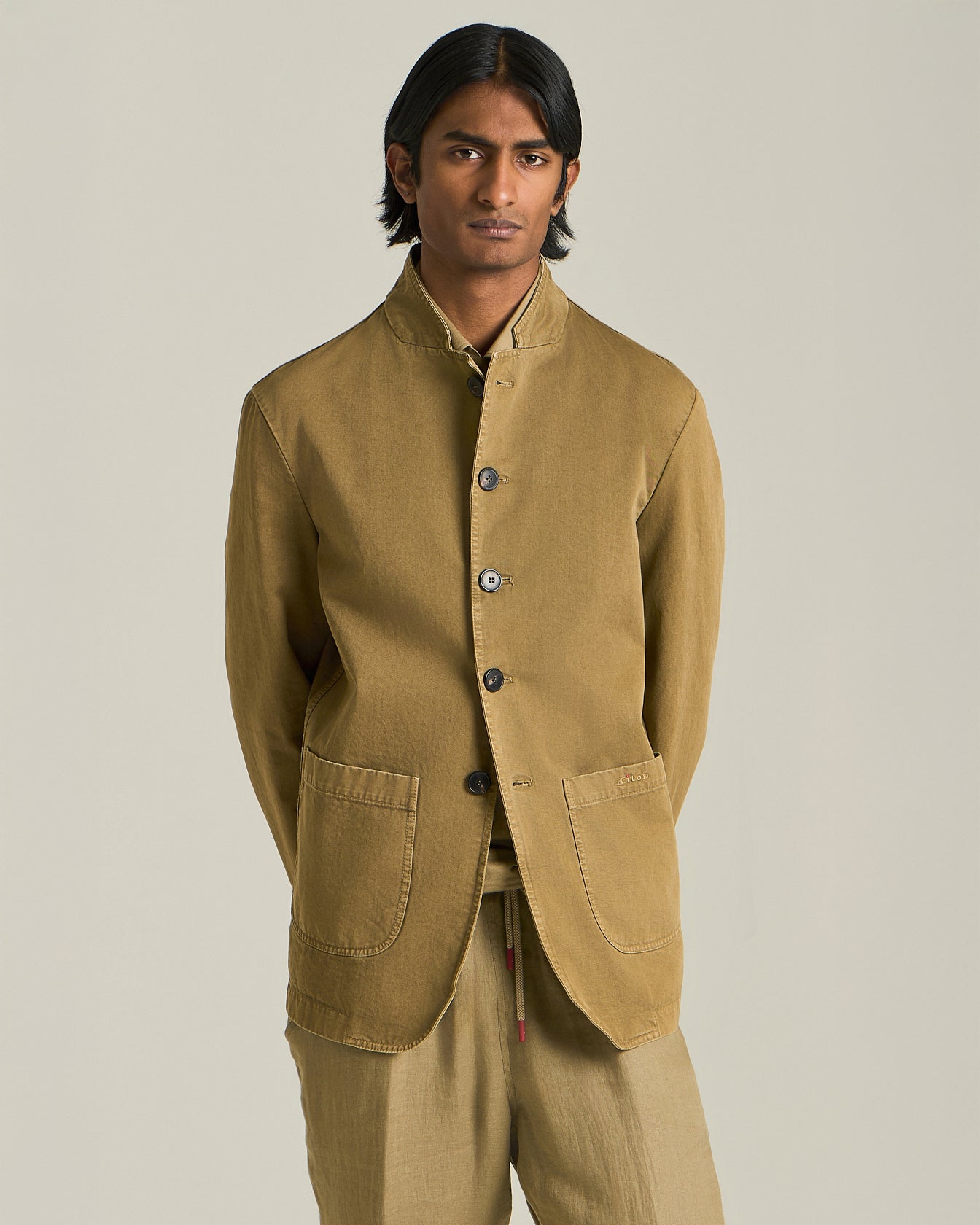 ORGANIC COTTON MANDARIN COLLAR JACKET