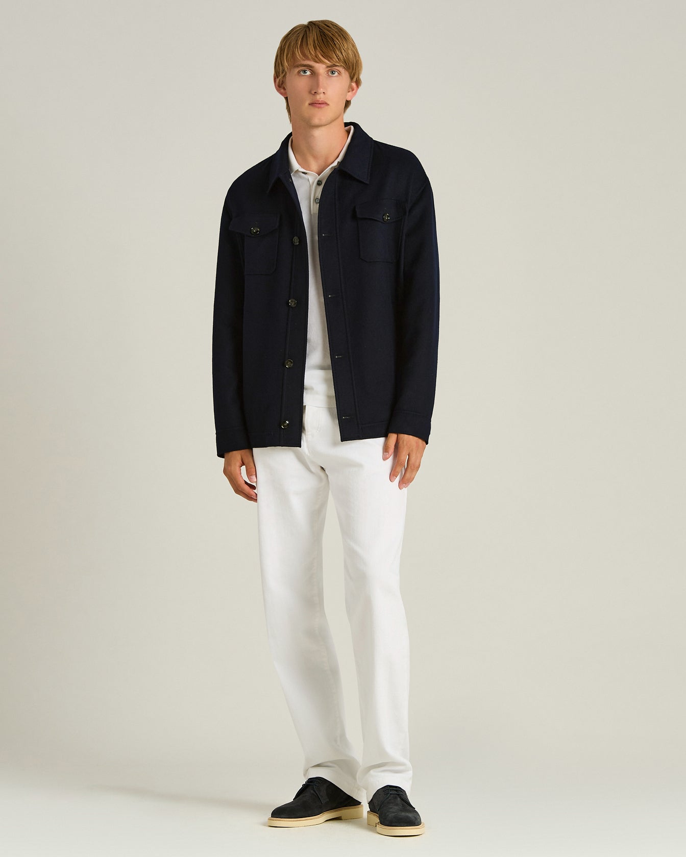 PURE CASHMERE SHIRT JACKET