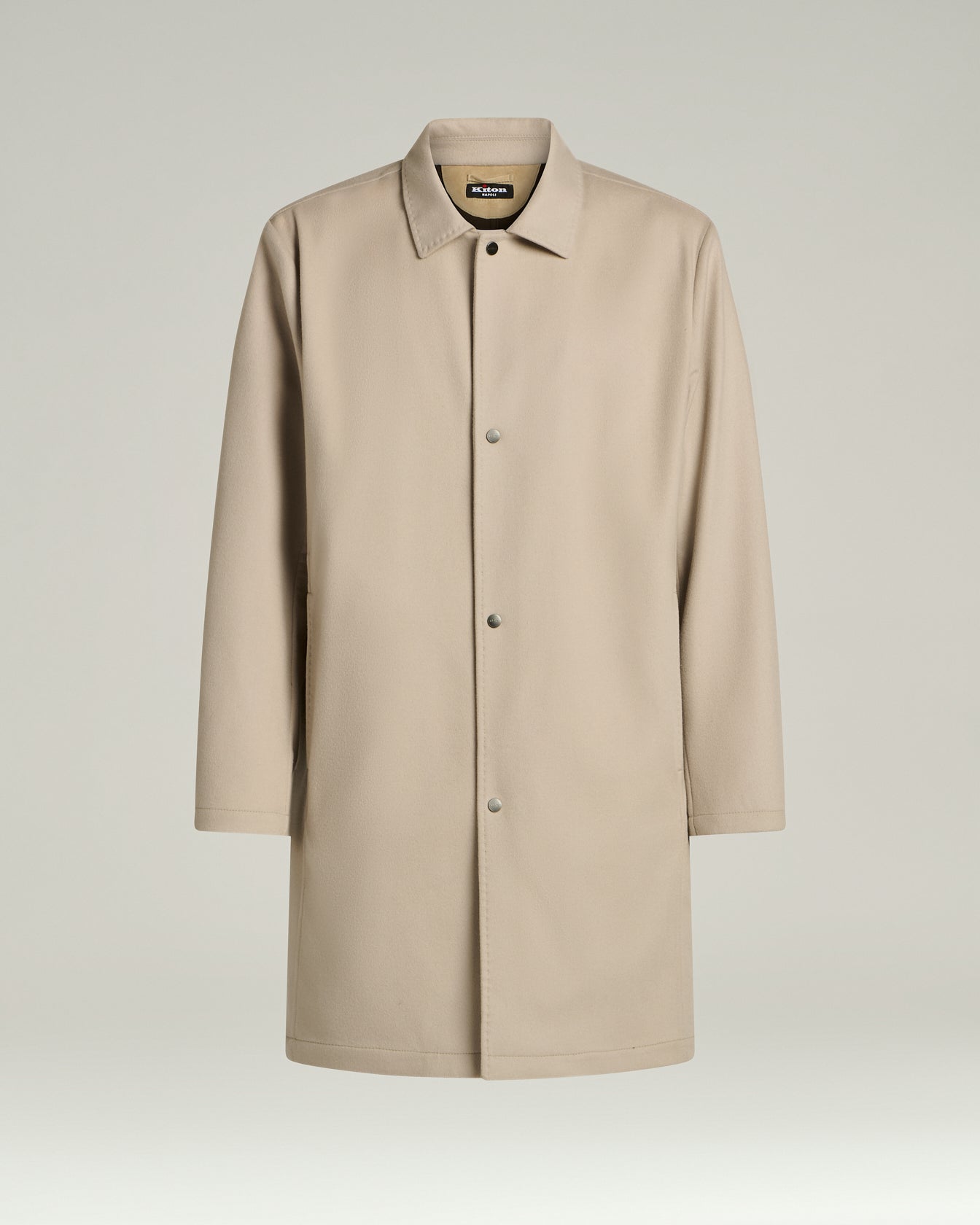 Cashmere Trench Coat in Beige Brown 1