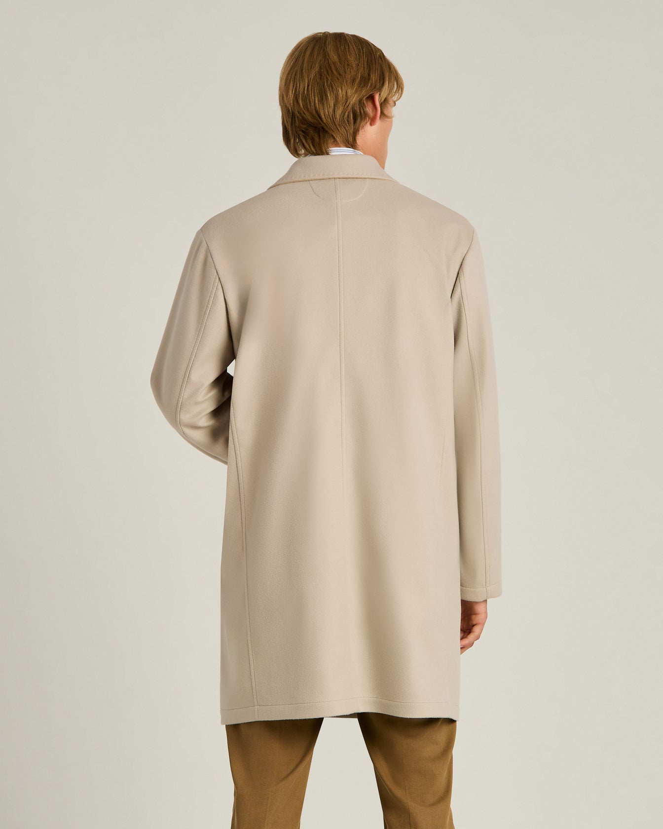 Cashmere Trench Coat in Beige Brown 3