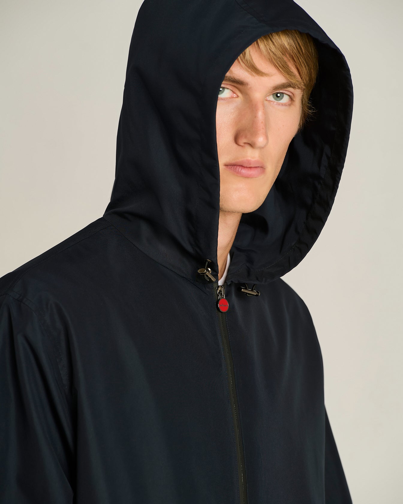 HOODED TECHNICAL FABRIC JACKET