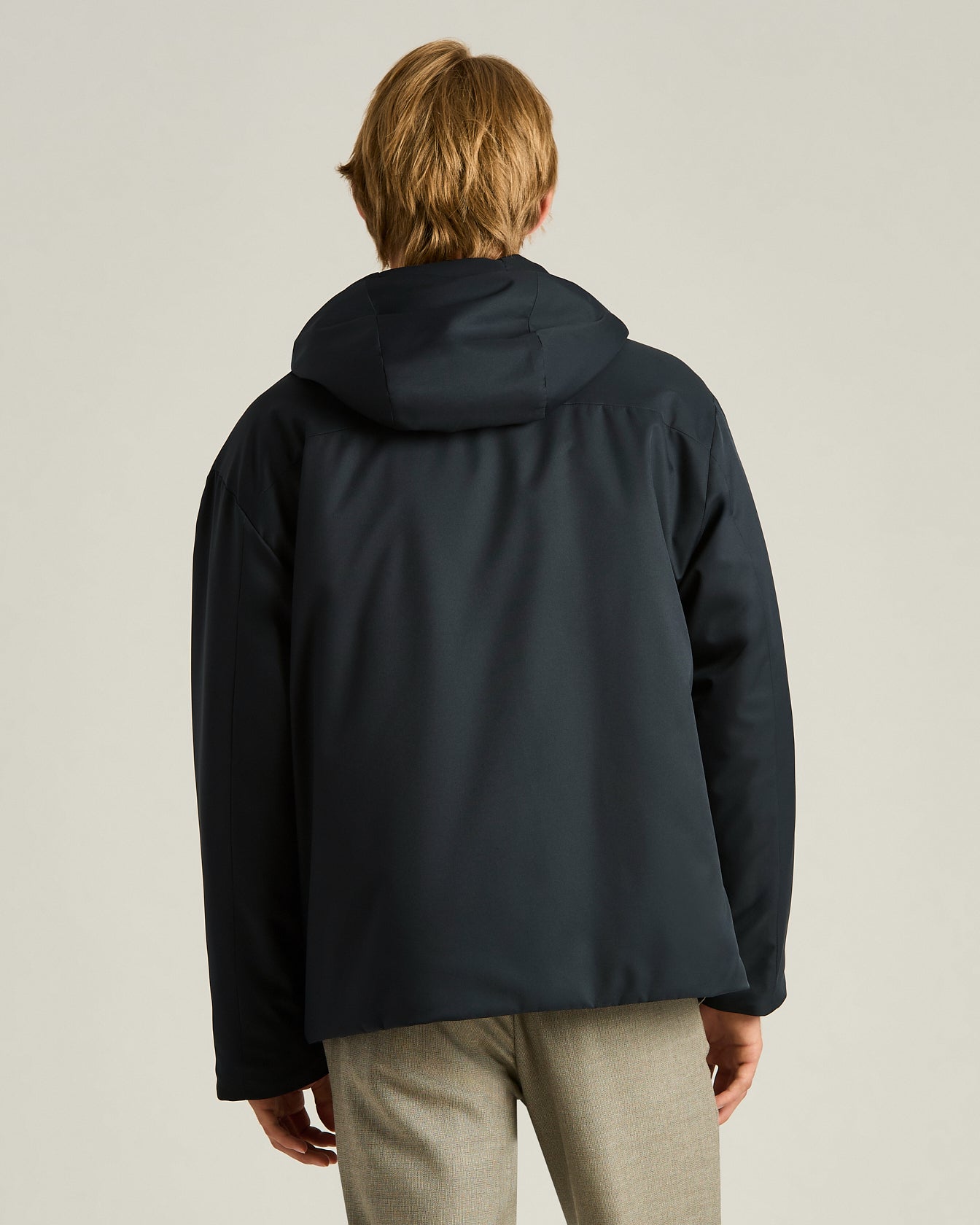 HOODED TECHNICAL FABRIC JACKET