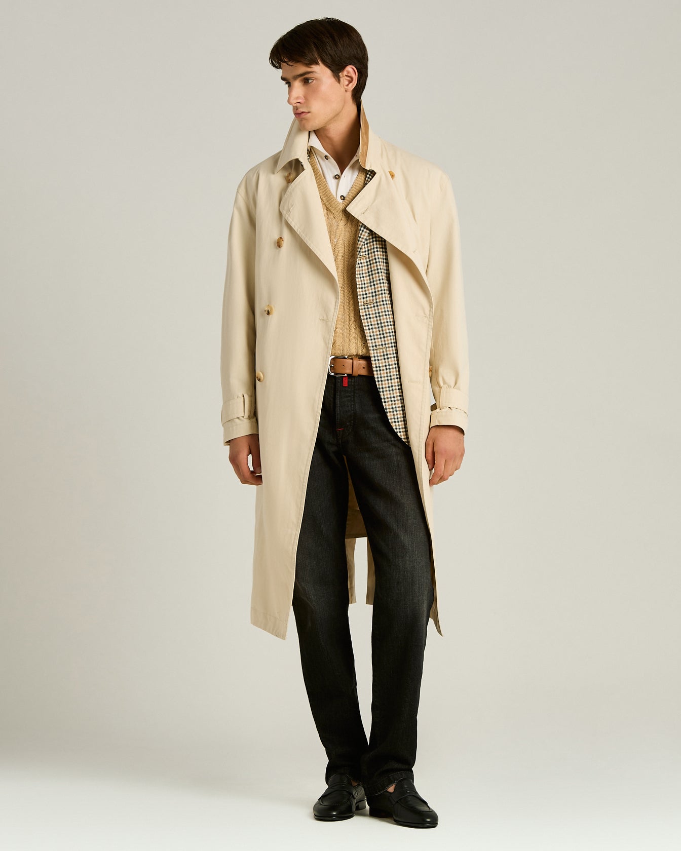 TECHNICAL COTTON DOUBLE-BREASTED TRENCH COAT