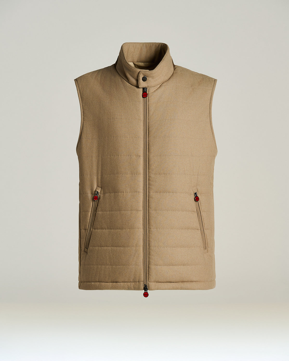 BEIGE SLEEVELESS BLOUSON CASHMERE 1