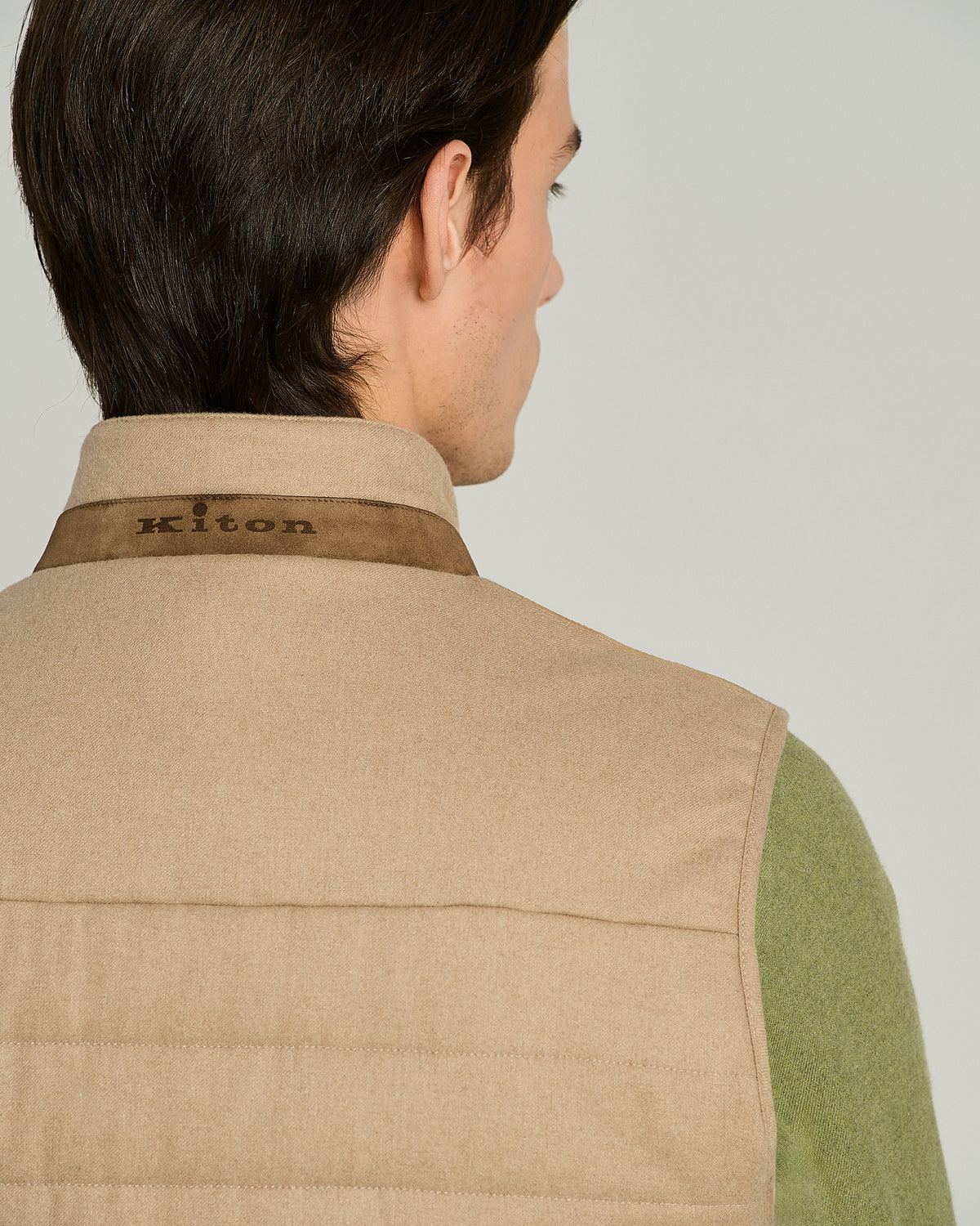 BEIGE SLEEVELESS BLOUSON CASHMERE 4