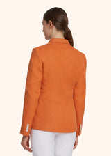 Kiton orange jacket for woman, in linen 3