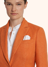 Kiton orange jacket for woman, in linen 4