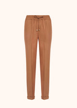 Kiton brown trousers for woman, in virgin wool