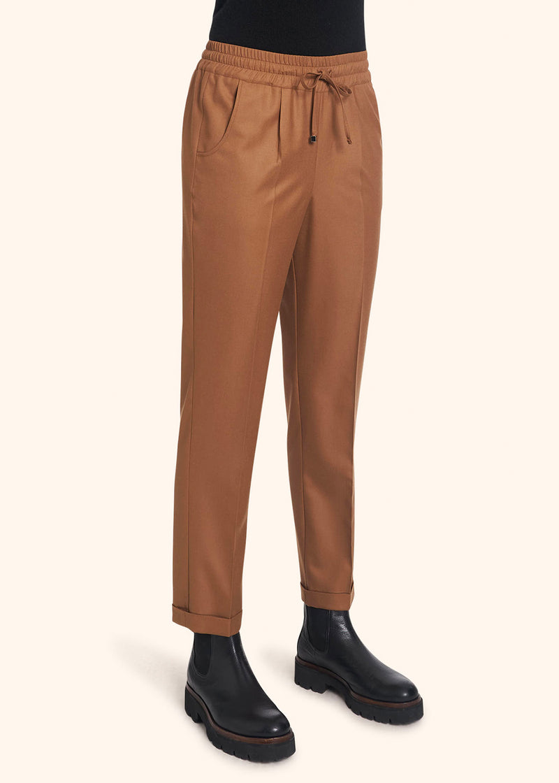 Kiton brown trousers for woman, in virgin wool 2