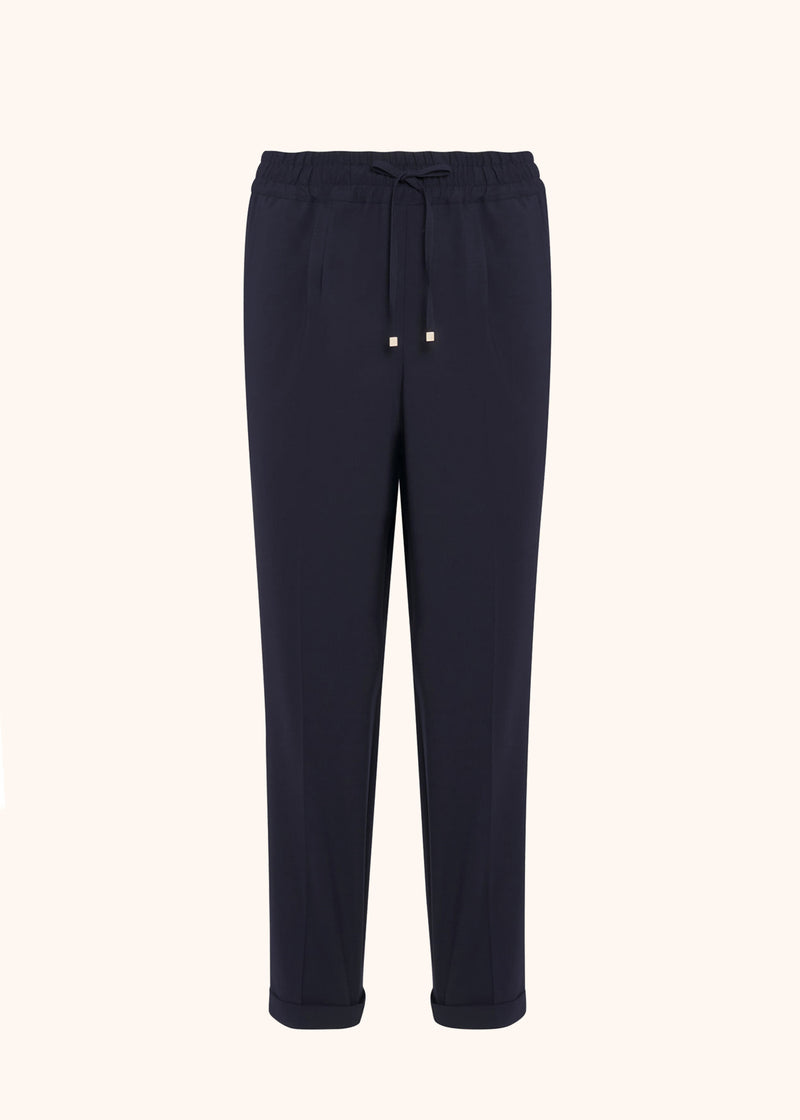 Kiton blue trousers for woman, in virgin wool