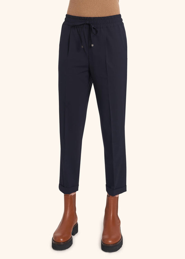 Kiton blue trousers for woman, in virgin wool 2