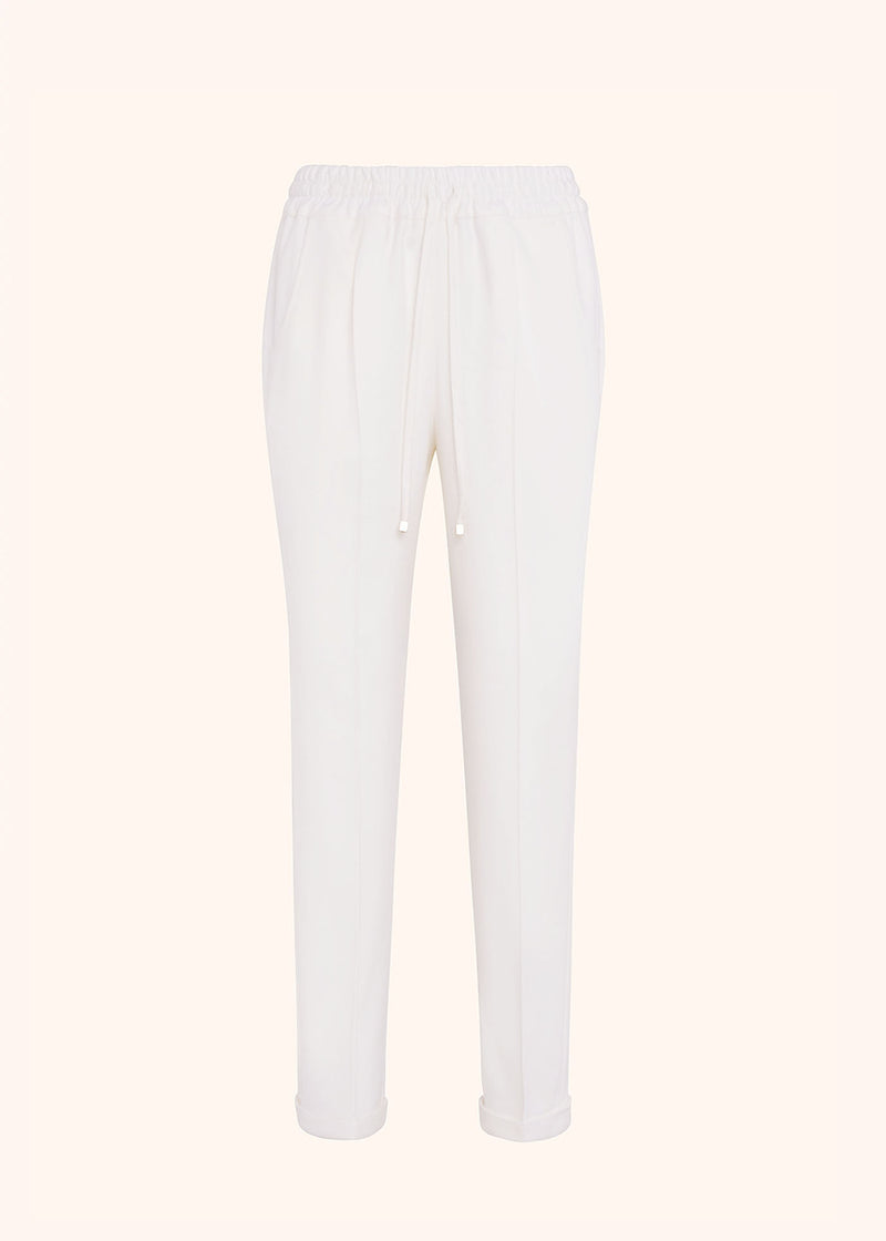 Kiton white trousers for woman, in cashmere