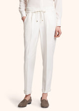 Kiton white trousers for woman, in cashmere 2