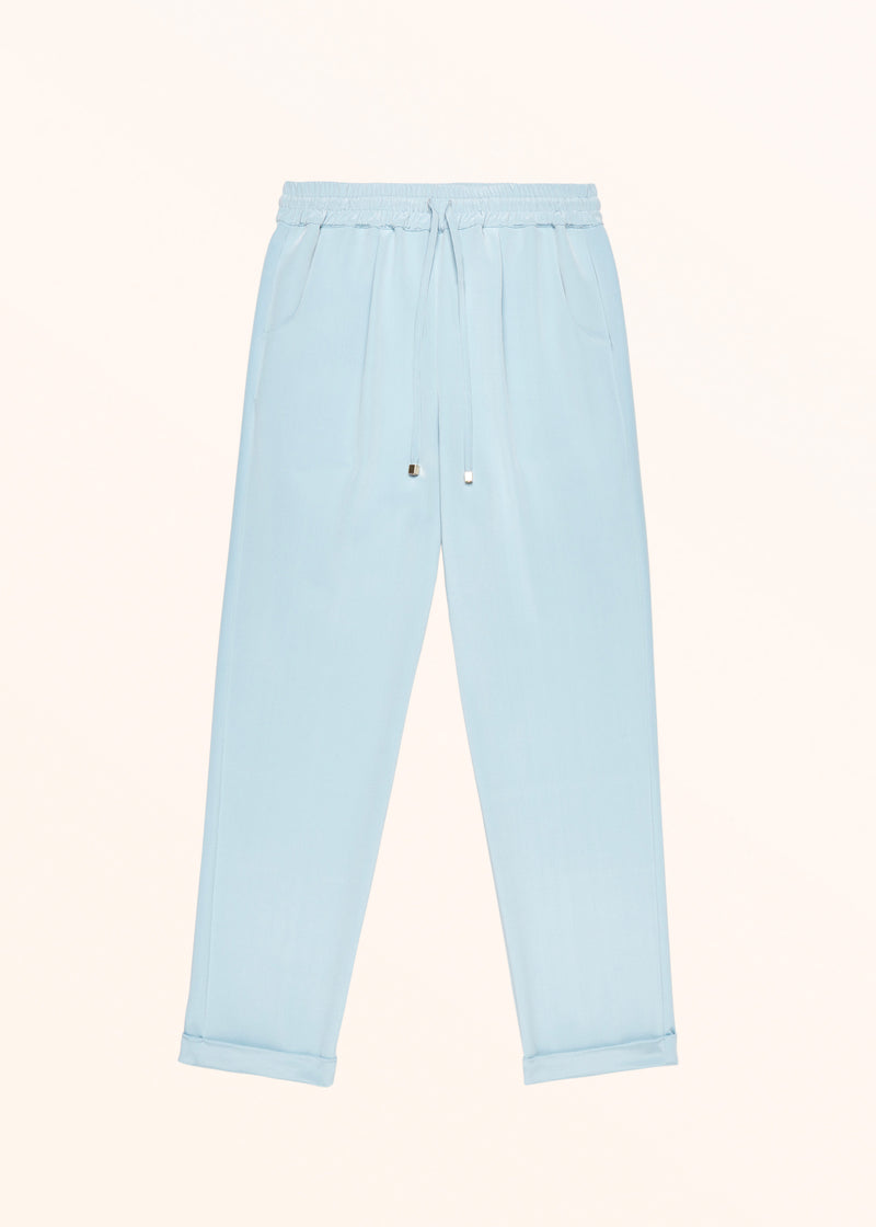 Kiton celestial blue trousers for woman, in silk