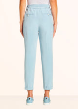 Kiton celestial blue trousers for woman, in silk 3
