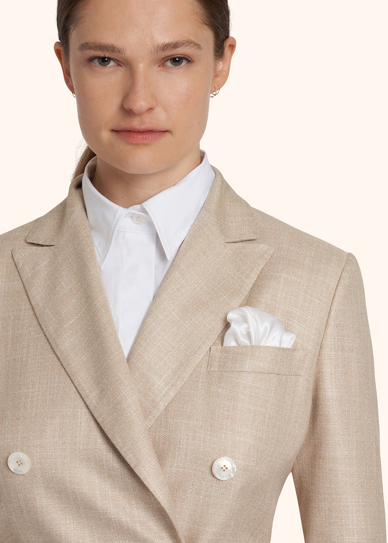 Kiton beige jacket for woman, in viscose 4