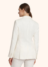 Kiton white jacket for woman, in linen 3