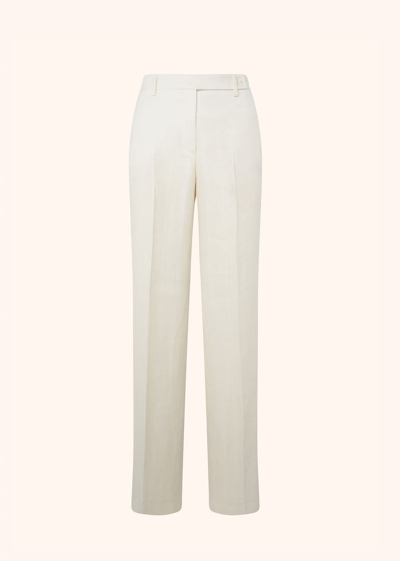 Kiton white trousers for woman, in linen