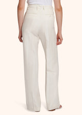 Kiton white trousers for woman, in linen 3