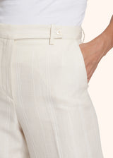 Kiton white trousers for woman, in linen 4