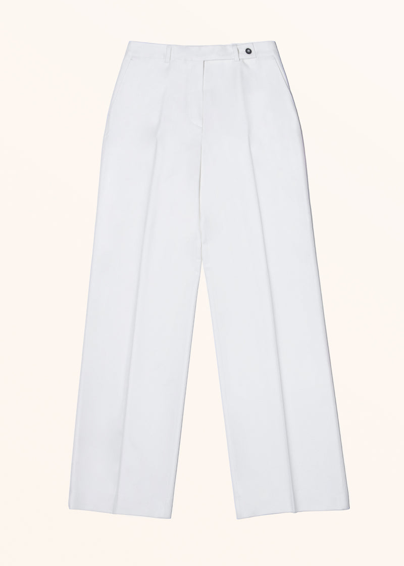 White trousers for woman, in cashmere – Kiton Europe