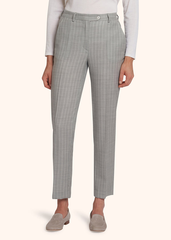 Ladies pleated trousers, Grey melange | Manufactum